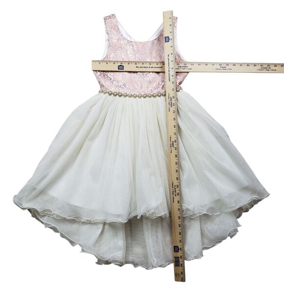 American Princess Jacquard Dress Girls Size 10 Ball Gown Pearl Tiered Tulle - Picture 4 of 9
